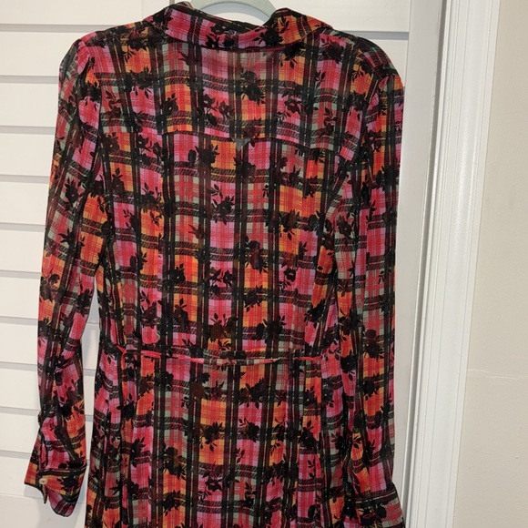 Free People Multicolor Plaid Long Sleeve Dress - Picture 8 of 8